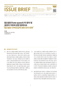 혐오발언(hate speech)의 정의 및 표현의 자유에 관한 법제이슈